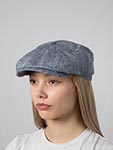 Кепка STETSON арт. 6842507 HATTERAS SILK/LINEN HERRINGBONE (светло-синий)